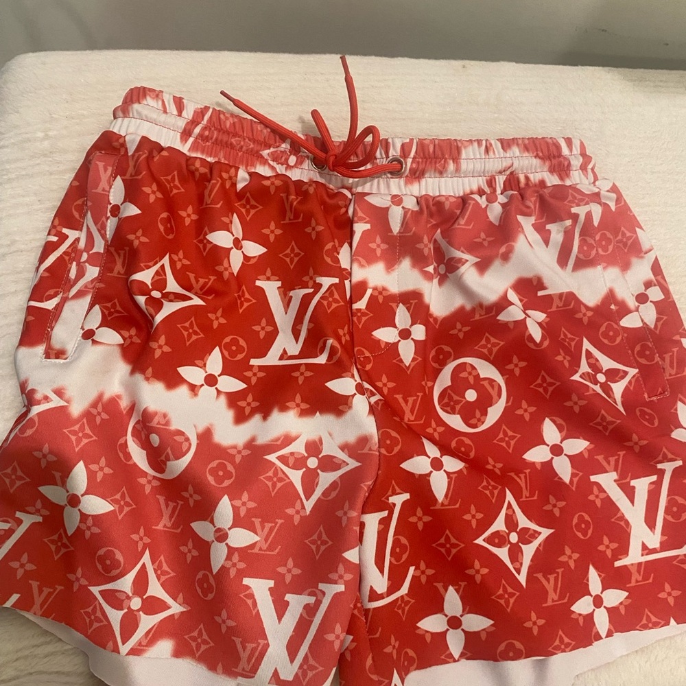 Stylish Red and White Athletic Shorts